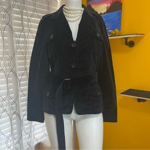 Banana Republic Velvet jacket w belt, pockets (Sz S) black blazer
